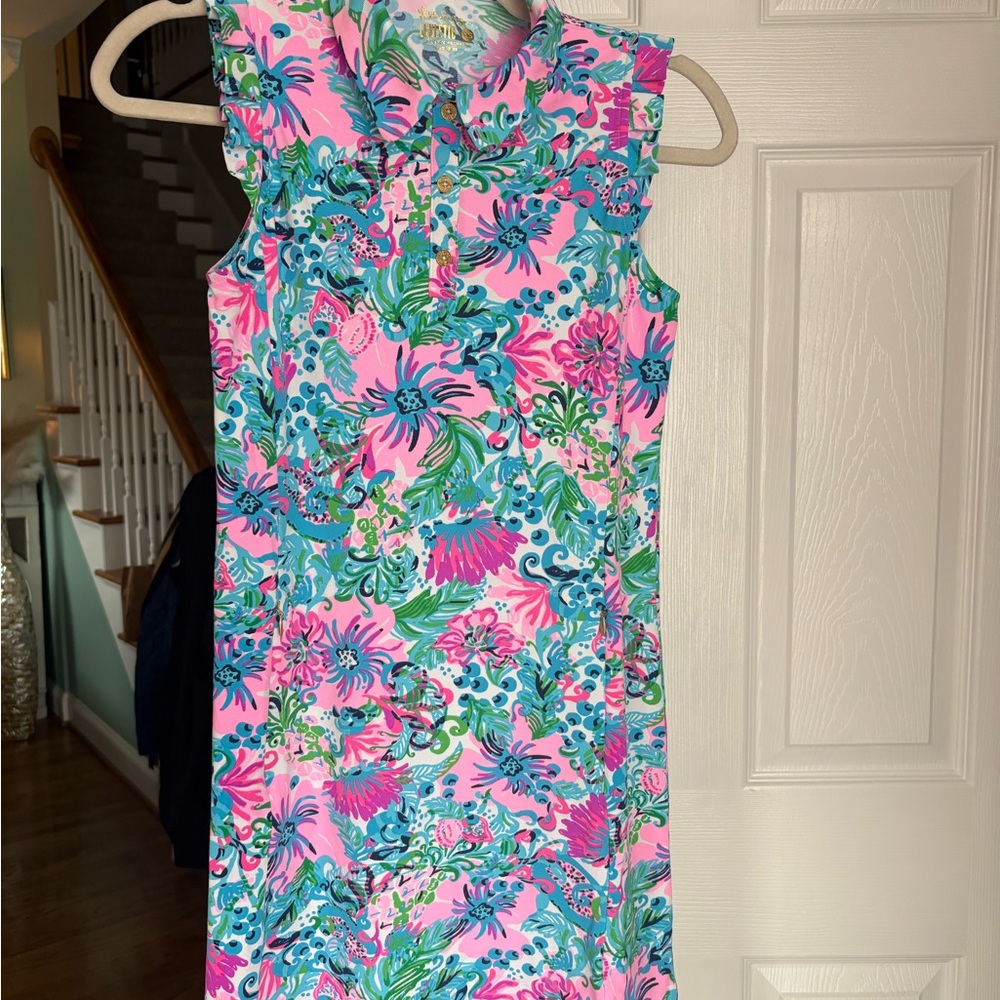 Lilly Pulitzer Vibrant Floral Mini Dress - Pink and Blue